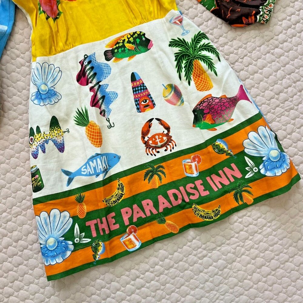 NWOT ALEMAIS Paradiso Linen Mini Shirtdress Size 6 - Picture 11 of 13